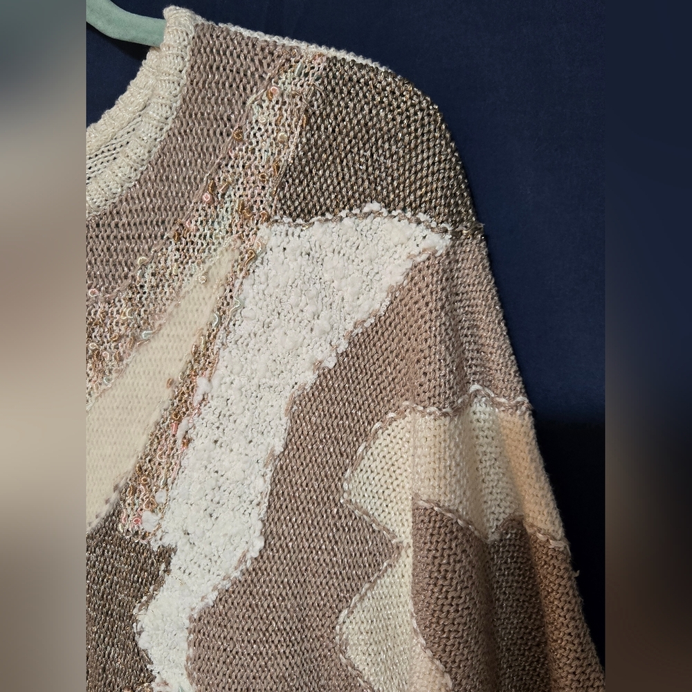 Illustrations Sweater - Patchwork - Abstract Pattern - Metallic Thread- Size M - Picture 3 of 9